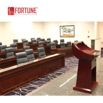 Wooden Conference Meeting Table Size Long Rectangular with Lectern Pulpit Podium