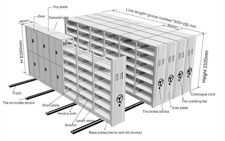 Metal Mobile Bookshelf Furniture Steel Storage Cabinet Filing Cabinet for Office School