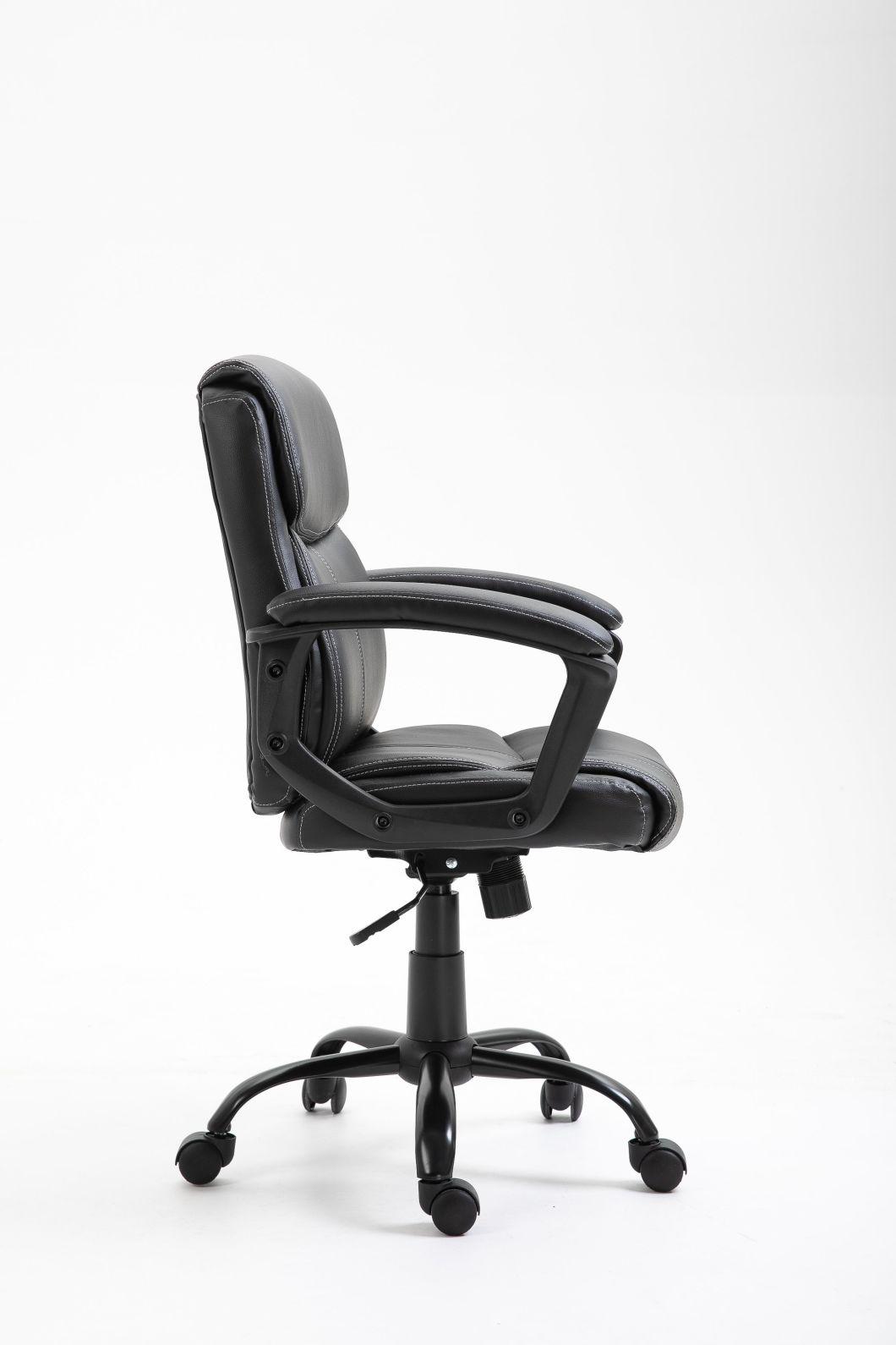 Low Back Leather Office Chair with Leg Rest