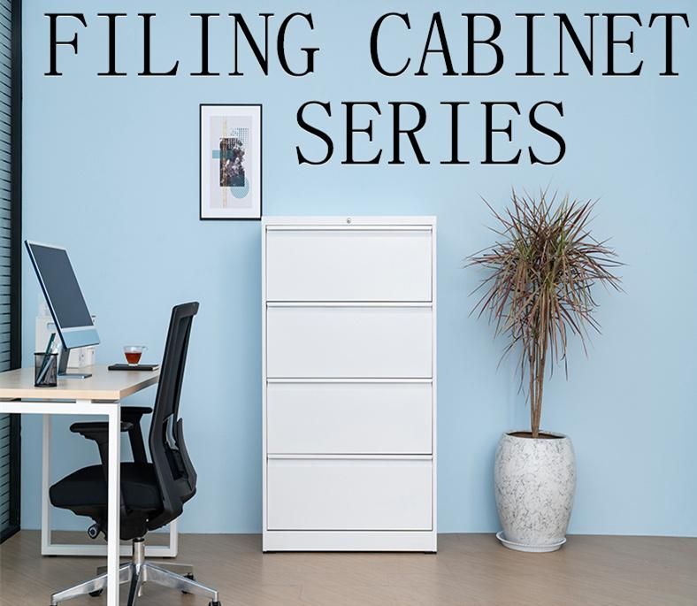 Anti-Tilt Office Steel 4 Drawers Filing Storage Lateral Filing Cabinet