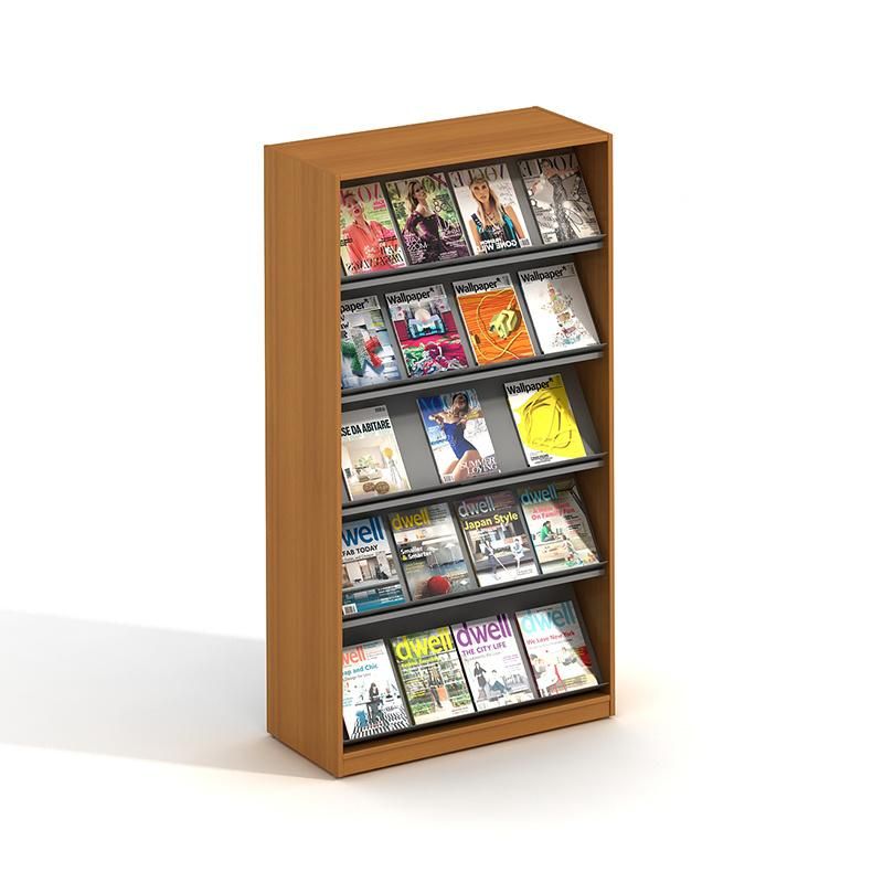 High Quality Modern Library Furniture Solid Wood Newspaper Rack