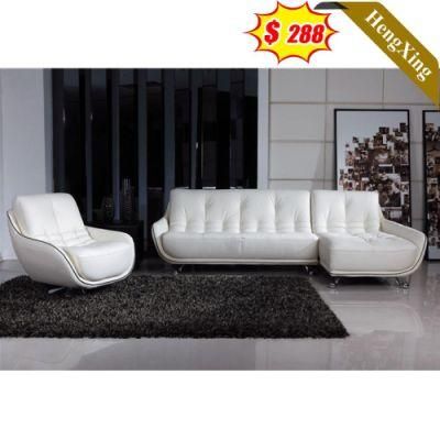 Modern Home Furniture Living Room White Color L Shape Sofa Set Office Leather PU Sofas