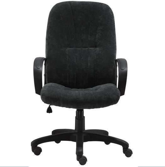 Simple Tilting Mechanism 350mm Nylon Base with PP Armrest Grey Color High Back Office Chair
