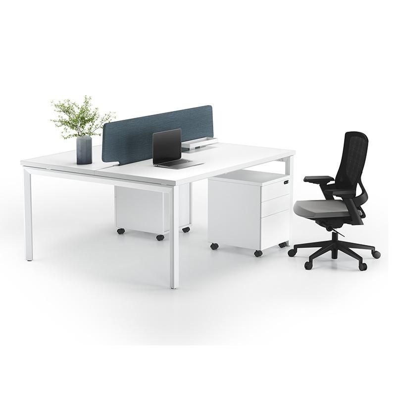 White Modern Two Seat Office Workstation Office Furniture Computer Desk