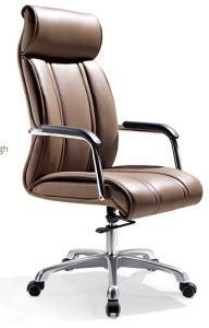 Modern Strip Metal Synthetic Leather Reception Armrest Chair with Rollers