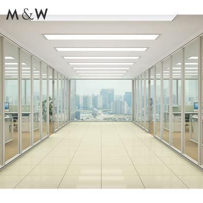 Morden Style Modular Wall Metal Manufacture Indoor Glass Glazed Office Design Glass Partition