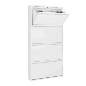 High-End Fashion Style 3-Drawer Metal Shoe Cabinet