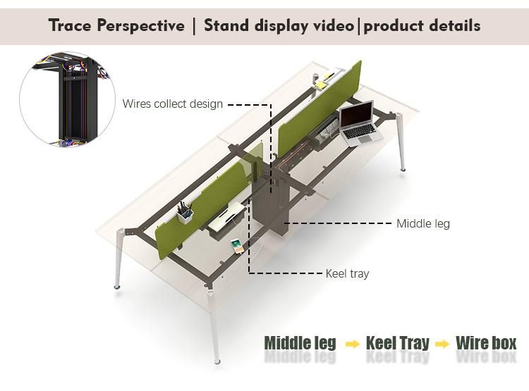 Modern Design Cubicle Office Workstation Furniture 4 Person Work Station with Storage