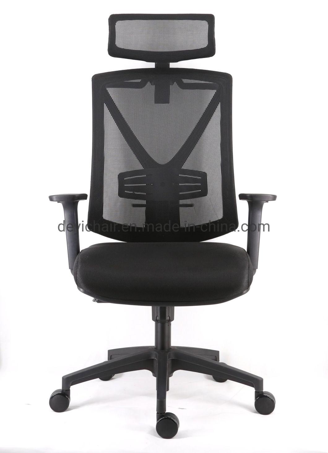 Simple Function Seat up and Down Mechanism Mesh Upholstery Backrest with Lumbar Support Adjustable Armrest Nylon Base Chair