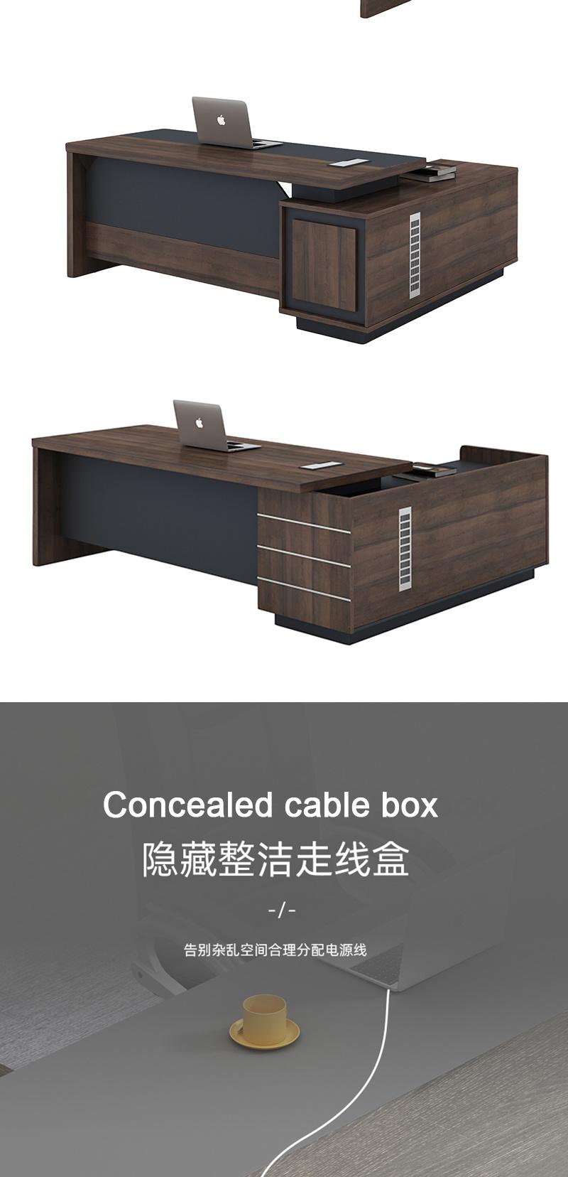 Office Furniture Wooden Furniture L Shape MDF Comfortable Modern Wooden Boss Manager CEO Executive Office Table
