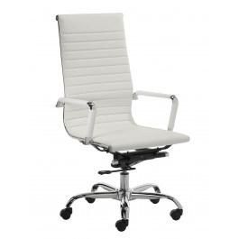 High Back Ribbed Chair Titling Mechanism 320mm Chromed Base Nylon Castor Class 4 Gas Lift Fixed Height Arms Chair