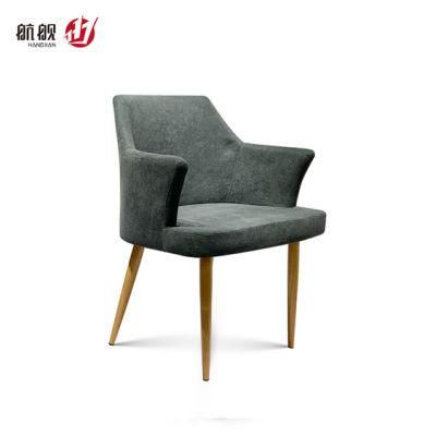 Office Comfortable Leisure Fabric Sofa Chair with Four Wooden Leg Waiting Chair