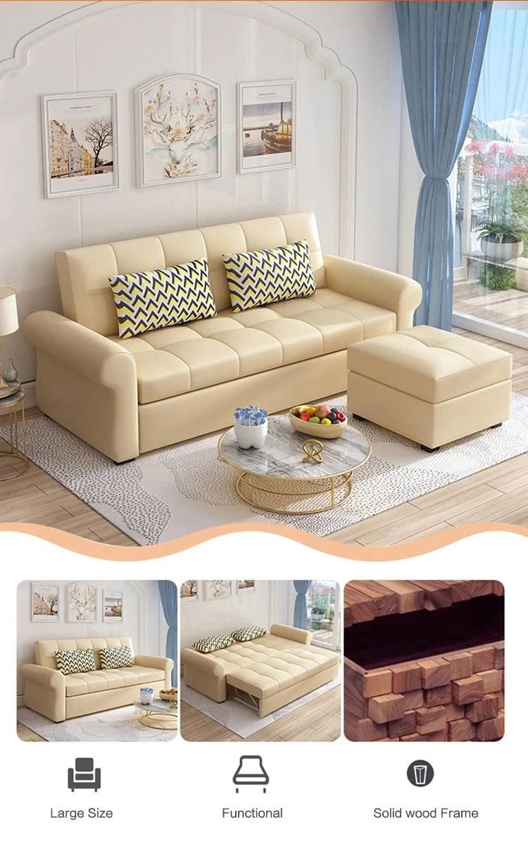 New Design Studio Couch Sofabed Leather Folding Daybed Hot Selling