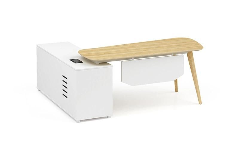 Chinese Brief Style L-Shaped Office Executive Computer Table