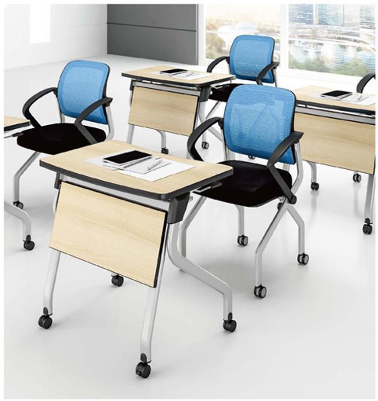 Fashion Office Furniture Modern Training Desk Metal Leg L-Shape School and Office Table