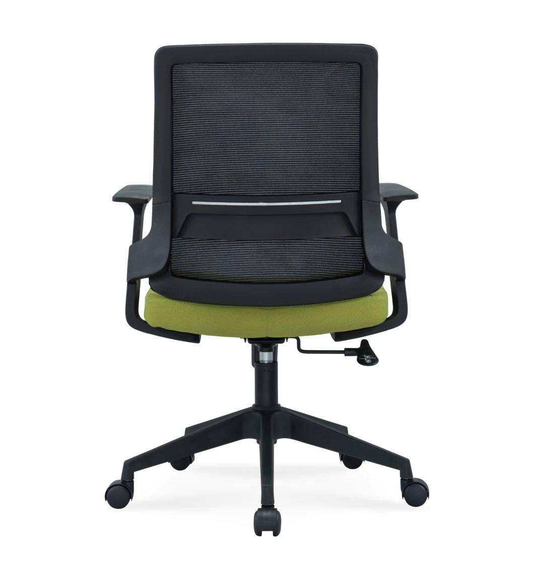 Good Price European Standard En1335 BIFMA Medium Back Staff Modern Fabric Office Swivel Chair