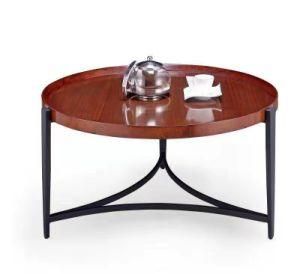 Glass Coffee Table of Melamine MDF Board with Metal