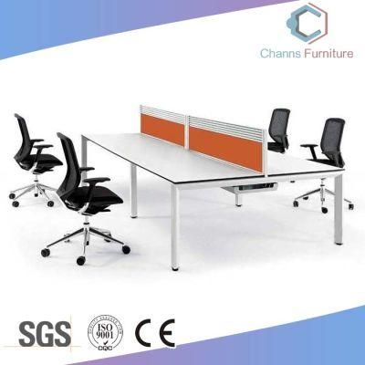 Modern Open Area Wooden Table 4 Persons Office Workstation