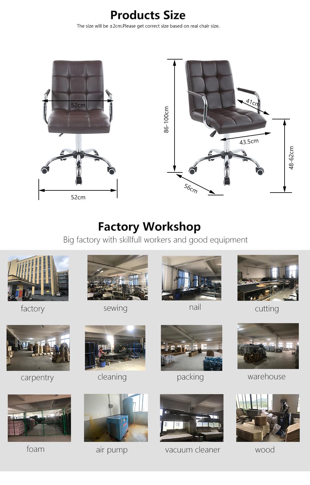 Desk PU Office Home Office Desk Computer Chair for Office Desks Swivel Adjustable Bar Chair