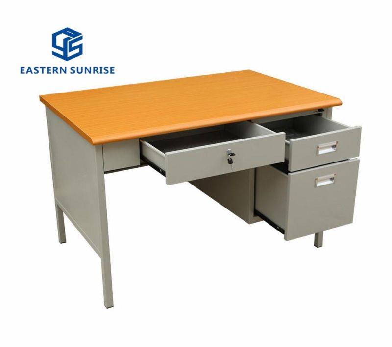 High Quality Steel-Wooden Staff Computer Study Office Table