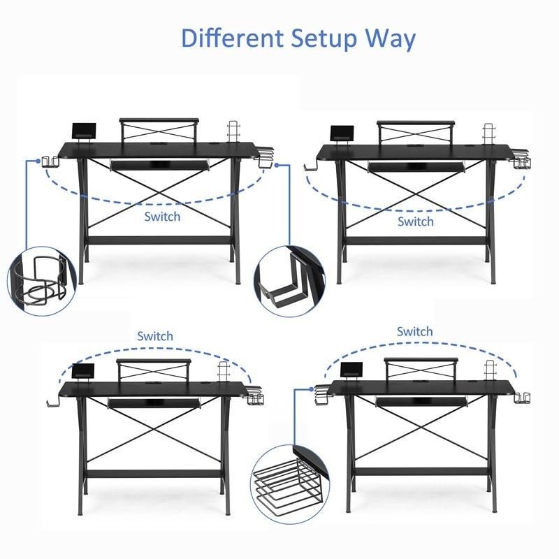47" Gamer Desk with PC Stand Shelf and USB Port