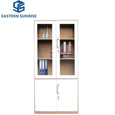 3 Tiers Display Cupboard and Storage Cabinet with Two Steel Door