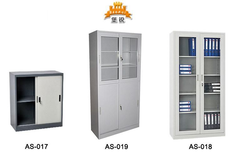 Bulk Sale Half Glass and Half Steel Sliding Door Display File Cabinet with Shelf