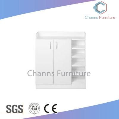 Modern Furniture Wood Cabinet White Bookcase with Display Rack (CAS-FC18506)