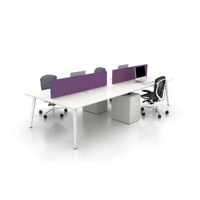 China Manufacturer Modern Office Furniture Metal Frame 4 Person Desk