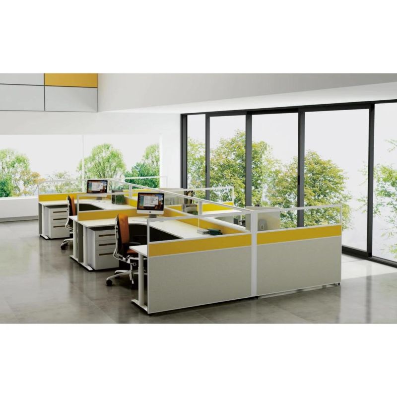 Fabric Panel Office Cubicle Call Center Workstation in Two Segments