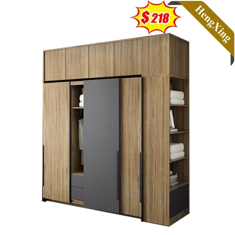 Chinese Factory Customized Mixed Color Sliding 3-Door Bedroom Furniture Wooden Wardrobe