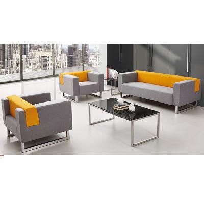 Modern Leisure Fabric Sofa Executive Waiting Room Office Sofa with Stainless Legs