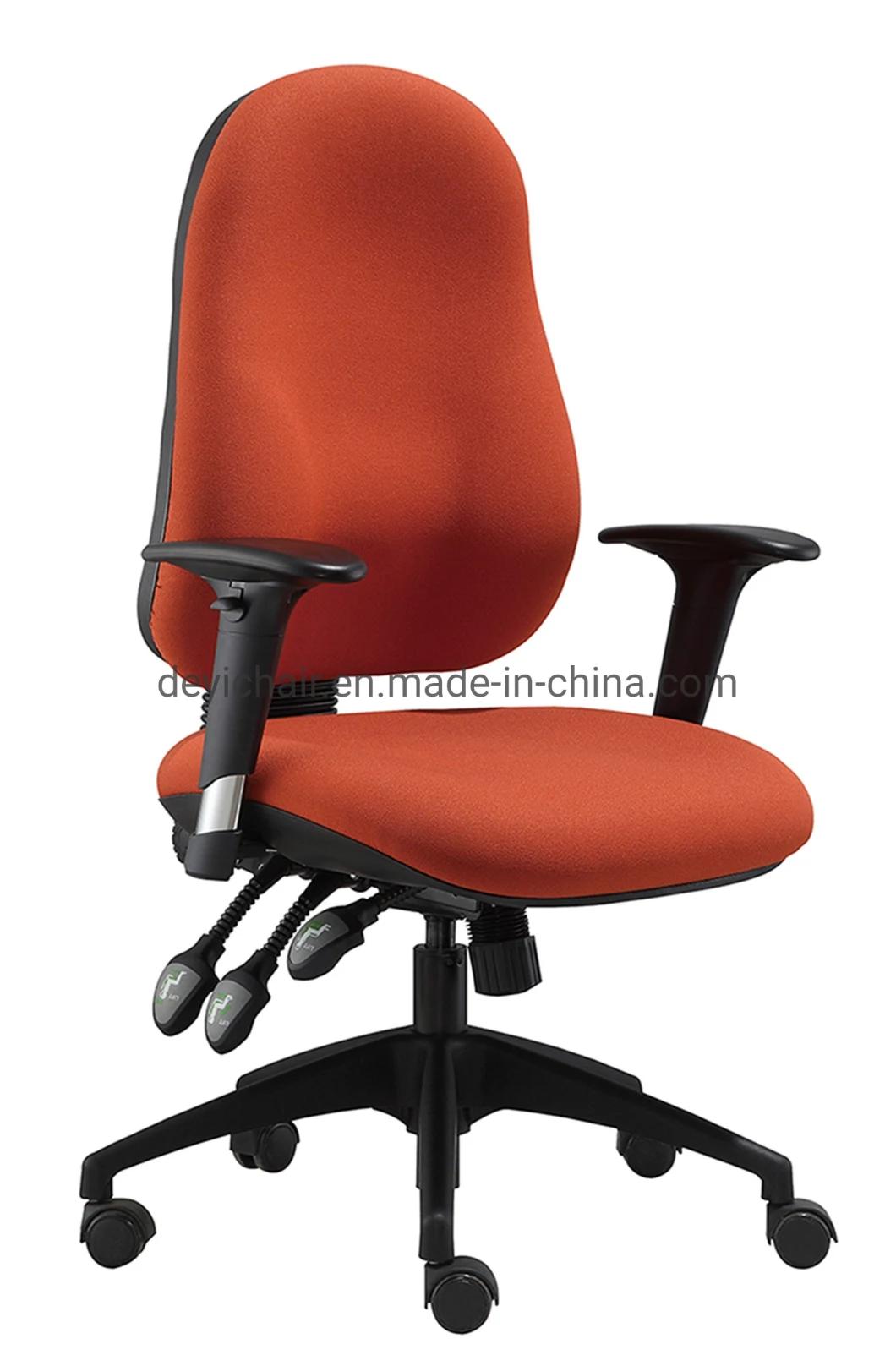 Executive Manager Chair with PU Height Available Armrest High Nylon Base Fabric Seat and Back Office Chair