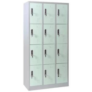 Metal Office Furniture Public 4 Tier 12 Door Employee Clothes Storage Steel Locker