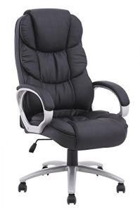 Bestoffice Ergonomic PU Leather High Back Office Chair, Black