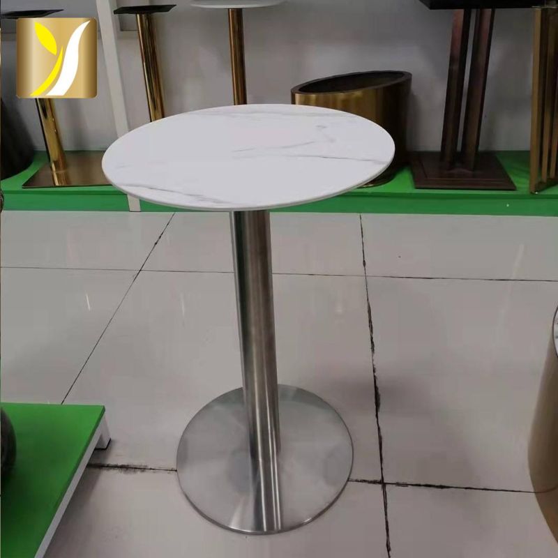 Modern Simple Milk Tea Shop Stainless Steel Round Wall Table for The Living Room / Bedside / Coffee Room Decorate Side Table