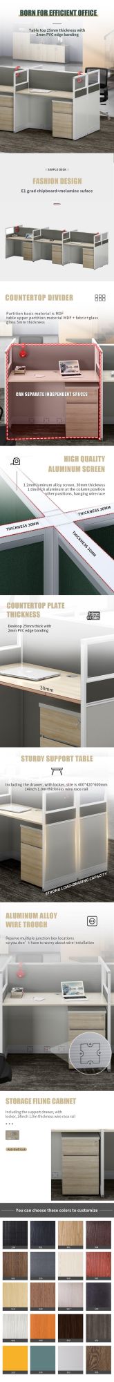 Cheap 4 Seats Open Modern White Office Workstation Partition