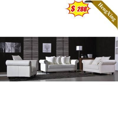 Modern Home Living Room Furniture PU Leather Sofas White Fabric Leather 1/2/3 Seat Sofa