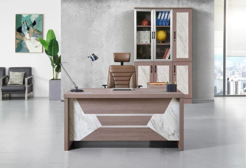 Patent Design Modern L Shaped Medium Density Fiberboard Executive Office Desk