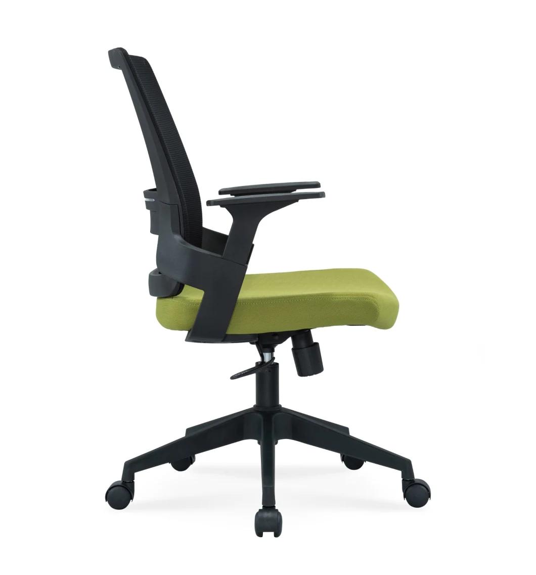 Good Price European Standard En1335 BIFMA Medium Back Staff Modern Fabric Office Swivel Chair