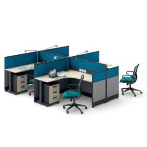 Good Quality E1 Grade Melamine 4 Seater Office Workstation