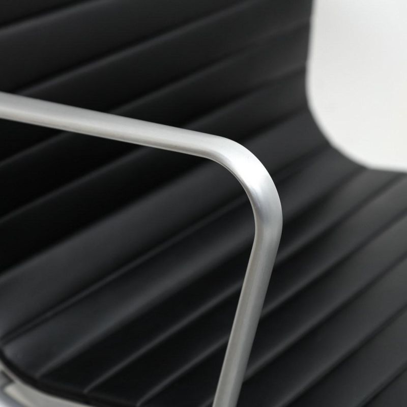High Ribbed Back Classic PU Leather Ea Aluminum Wholesale Pleated Ergonomic Executive Manager Home Office Swivel Office Chair