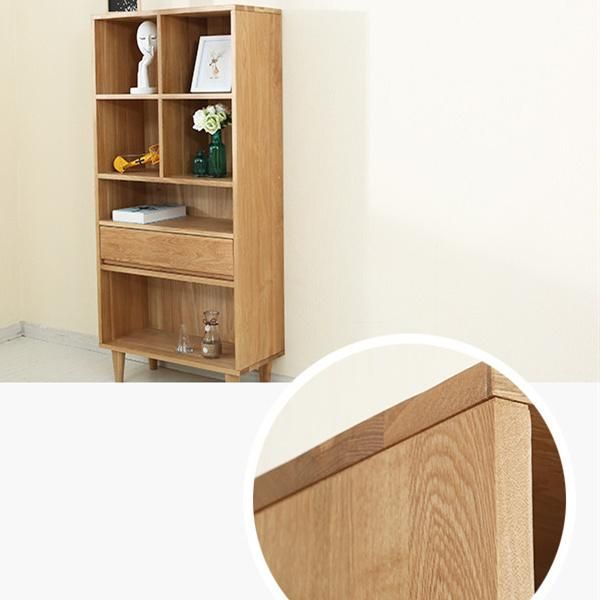 Nordic Minimalist Floor Bookshelf Display Rack Solid Wood Shelf