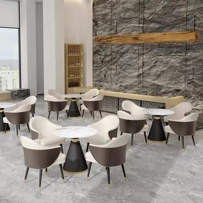 Popular Durable Cafe Furniture Marble Top Dining Room Sets Metal Restaurant Tables