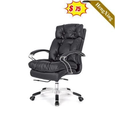 Simple Design Middle Back Black PU Leather Chairs Office Furniture Boss Chair