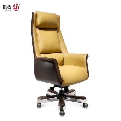 High Back Swivel Ergonomic Executive Adjustable Headrest Leather Office Chair