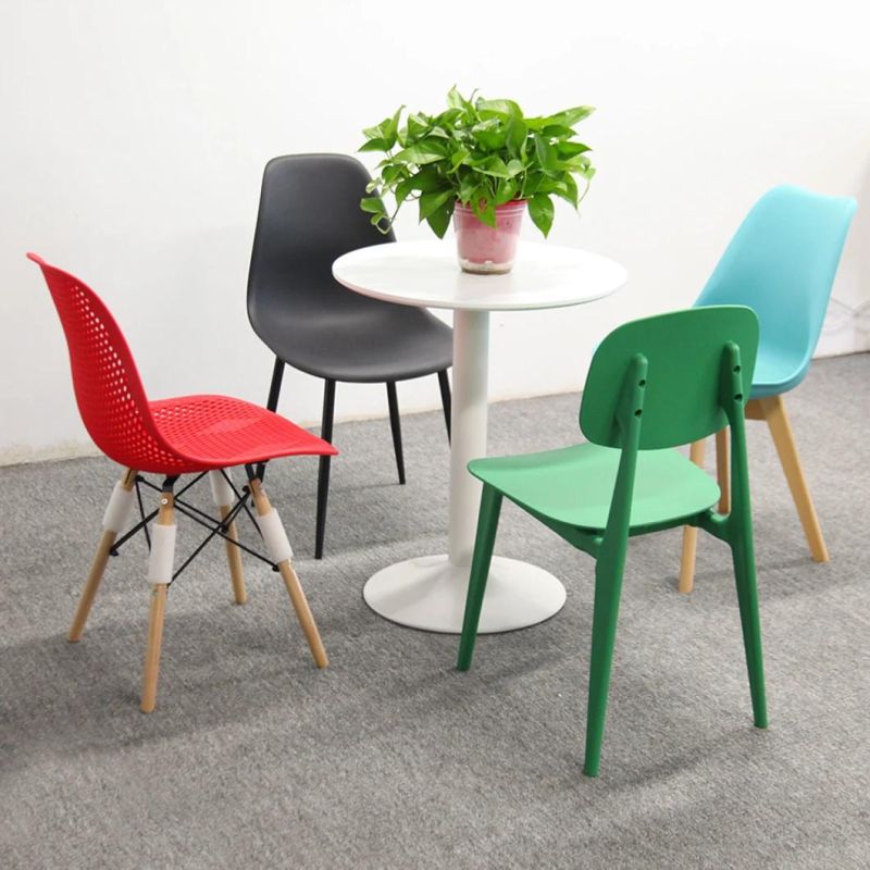 Elegant Design Dining Plastic Wood Legs Living Room Chair