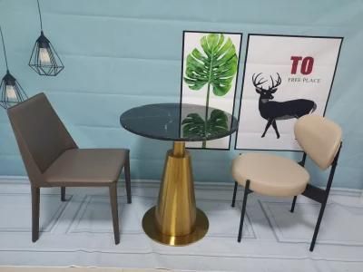 Hot Sale Metal Stainless Steel Frame Round White Coffee Table
