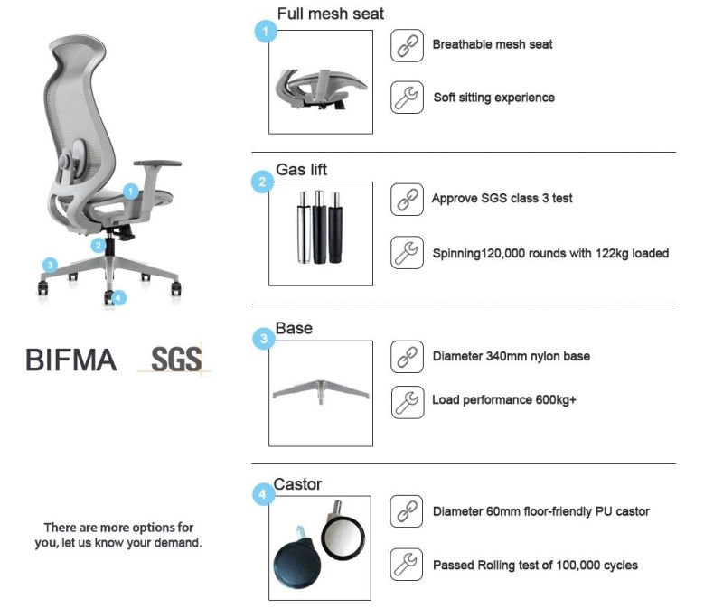 with Armrest Depth Adjustable Lumbar Support Wholesale Chair Office Furniture