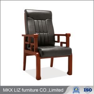 High Grade Wooden Furniture Solid Wood Leathe Conference Meeting Chair (D339)